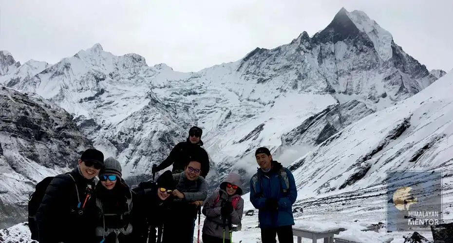The happy group at Annapurna base camp