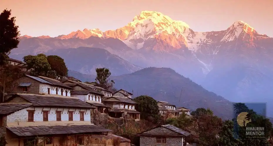 Sunrise view from Ghandruk, an authentic Gurung village