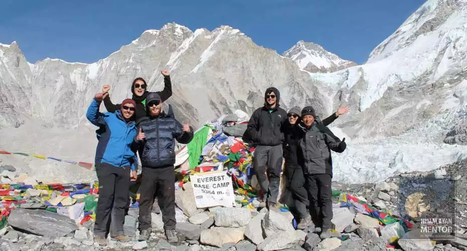 Happy moment at Everest base camp