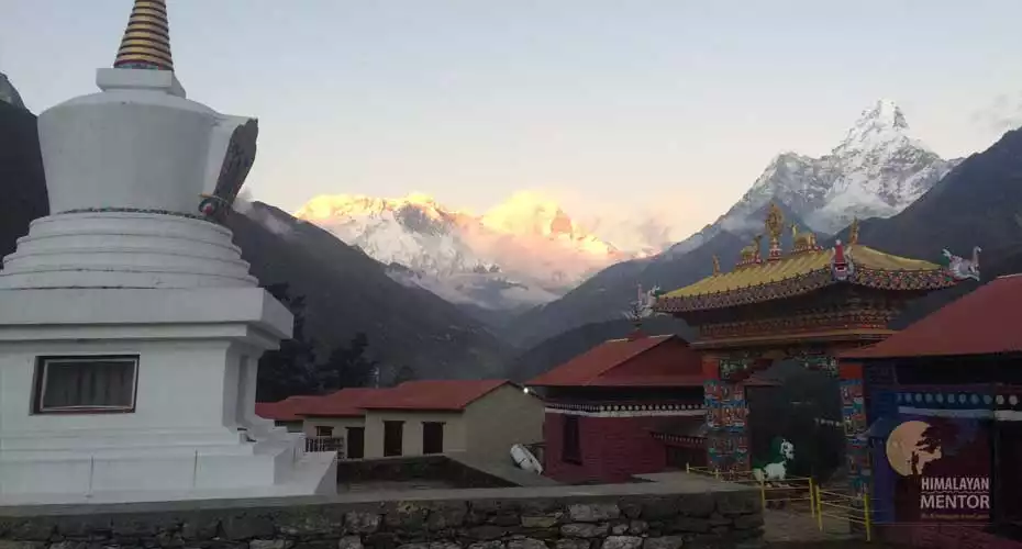 Tengboche Monastery during sunrise