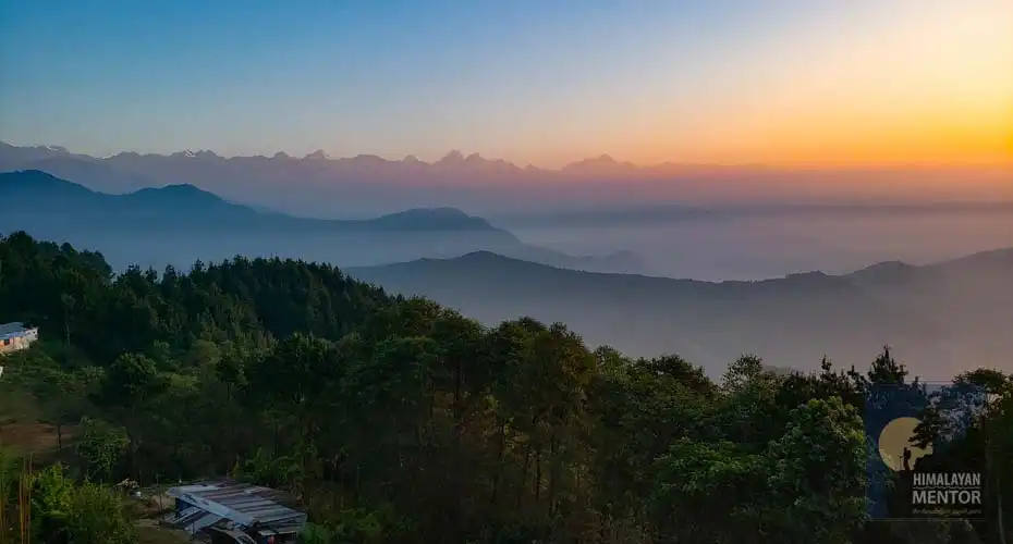 Beautiful sunrise view from Chisapani