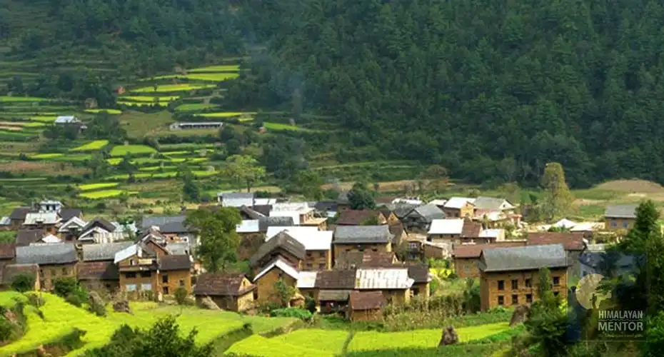Chitlang vilalge on the way to Indrasarovar