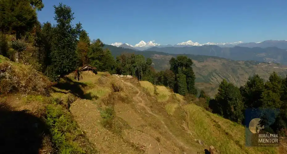 The mountain and Himalayas from the journey