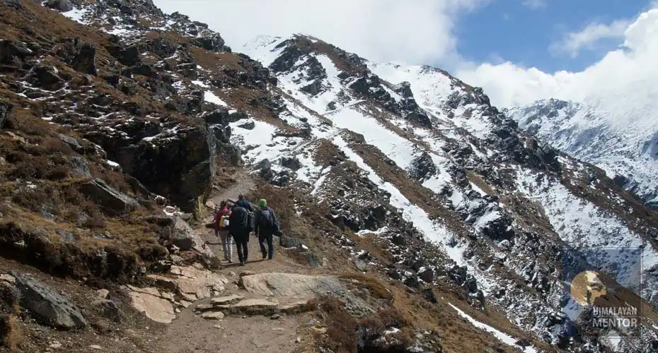 Trekkers are walking through the journey toward Gosaikunda