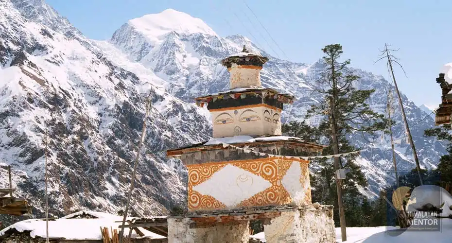 Beautiful Buddhist chorten during the Short Manaslu Circuit Trek