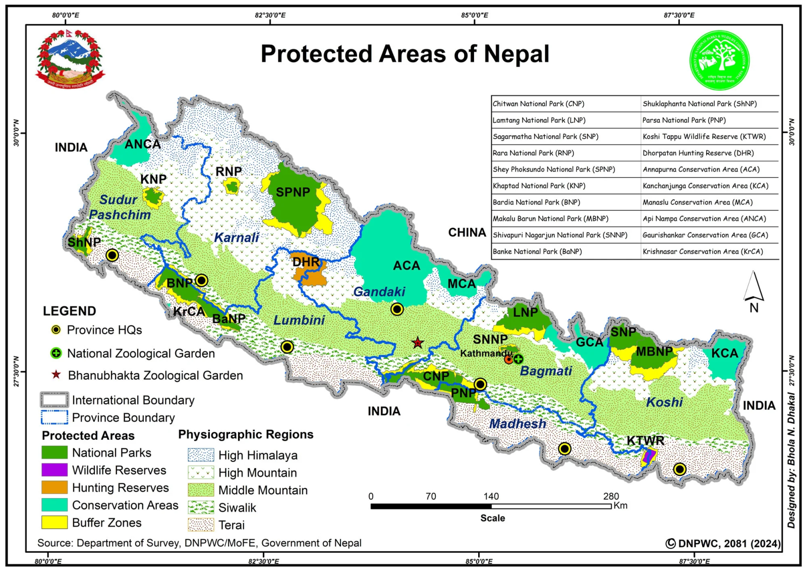 Nepal Map with National Park Nepal Map with National Park