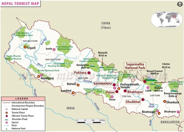 Nepal Travel Map Nepal Travel Map