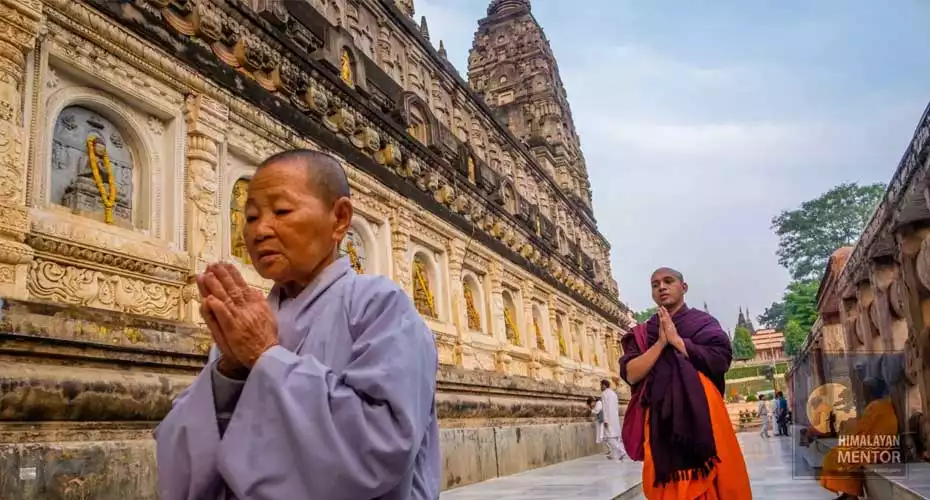 Devotees are taking a holy walk in Bodhgaya