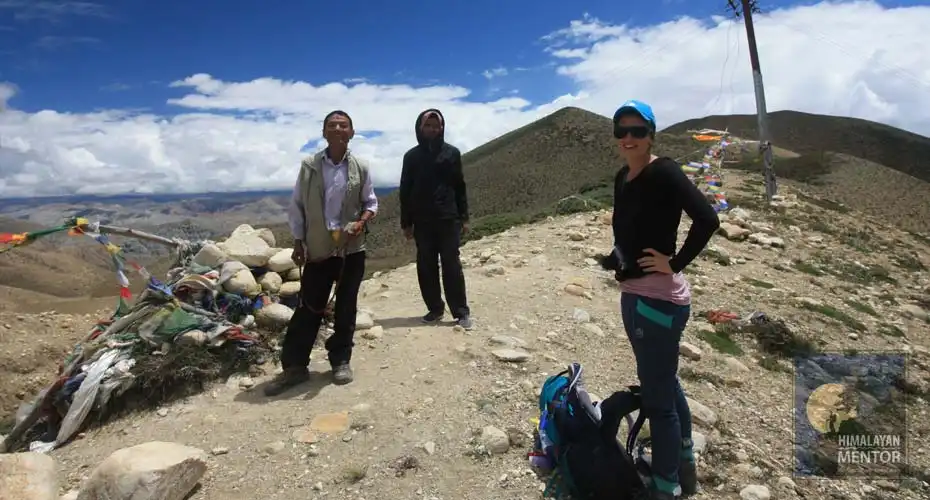 Our Guide Ram and trekkers are taking a break during the trek