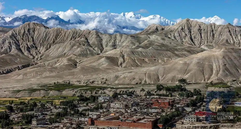 Himalaya and Dry Mountain view from Lo Manthang