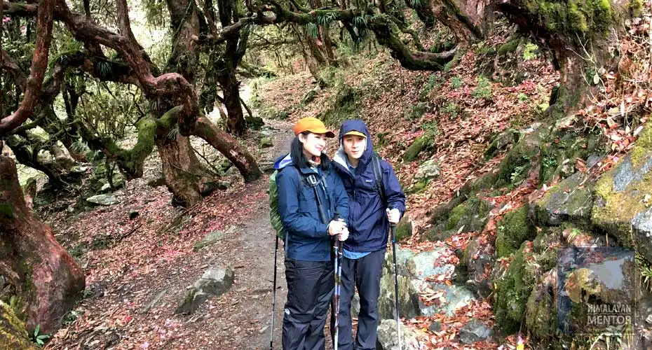 Honeymooner enjoying their romantic trek to Ghorepani Poon Hill