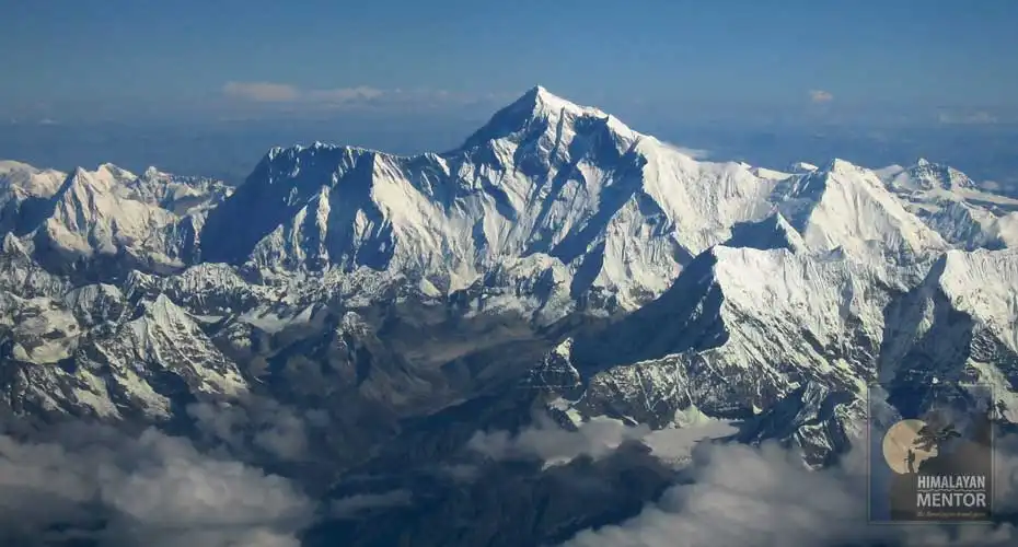 Himalayan Panorama seen from Everest mountain flight