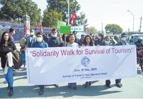 Solidarity rally for the Survival of Tourism in Nepal Solidarity rally for the Survival of Tourism in Nepal