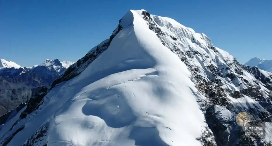 Chulu East (6584m) peak climbing involves glacier crossing and a steep ascent to the summit.