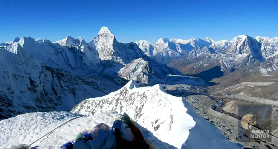 The view from Island peak summit