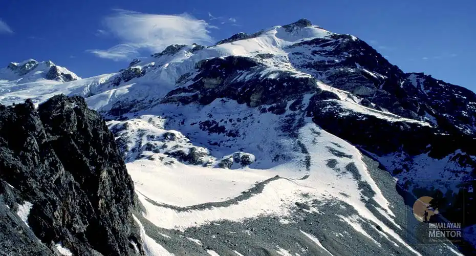 The climbing route of Yala Peak