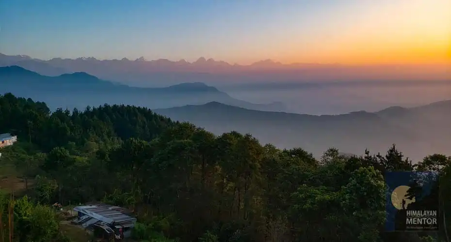 Beautiful sunrise view from Chisapani