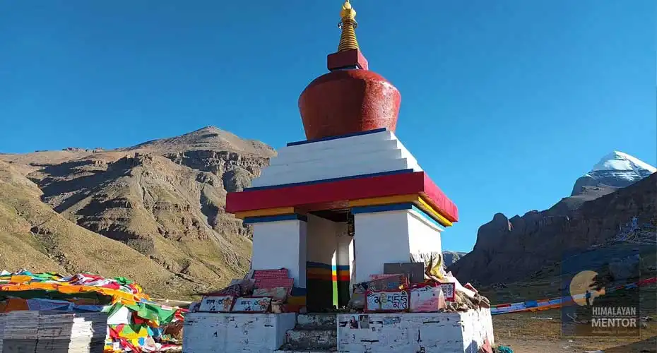 Glimpse of Mt. Kailash and Buddhist Chorten at YamaDwar