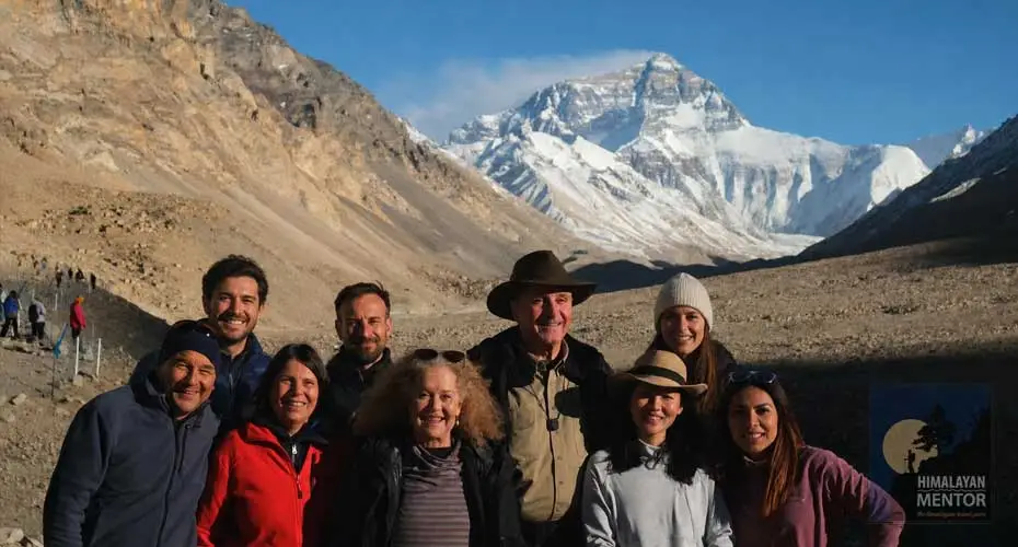 Group photo at Everest base camp Tibet