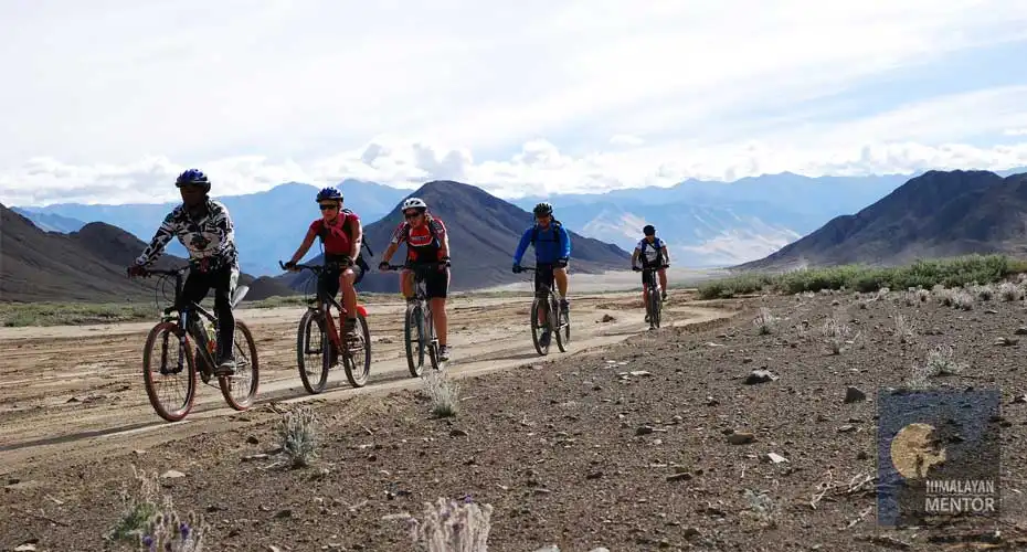 Biking through beautiful valley