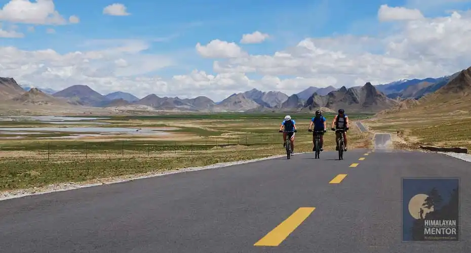 Biking through beautiful landscape