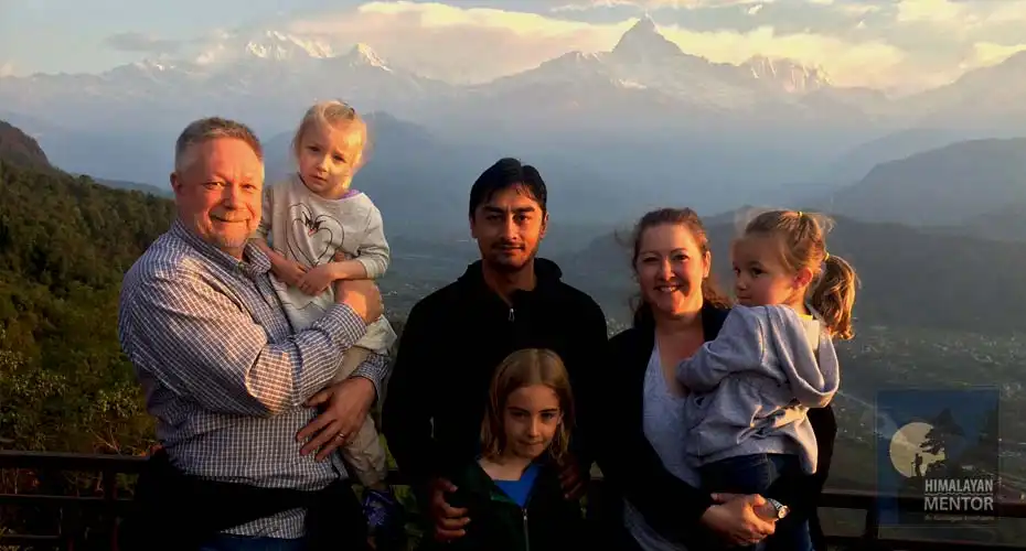 Enjoying the sunrise view & Himalayan Panorama from Sarangkot.
