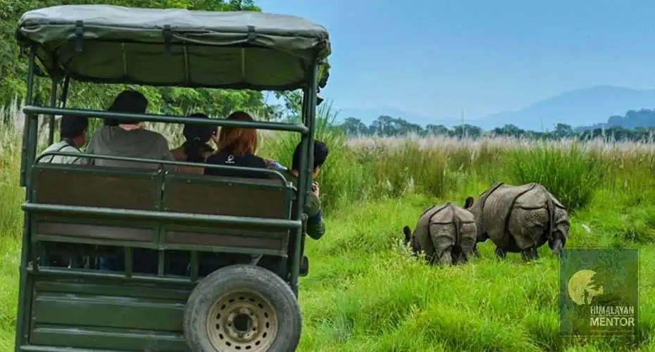 Family Jeep safari in Chitwan National Park to explore the wild animals