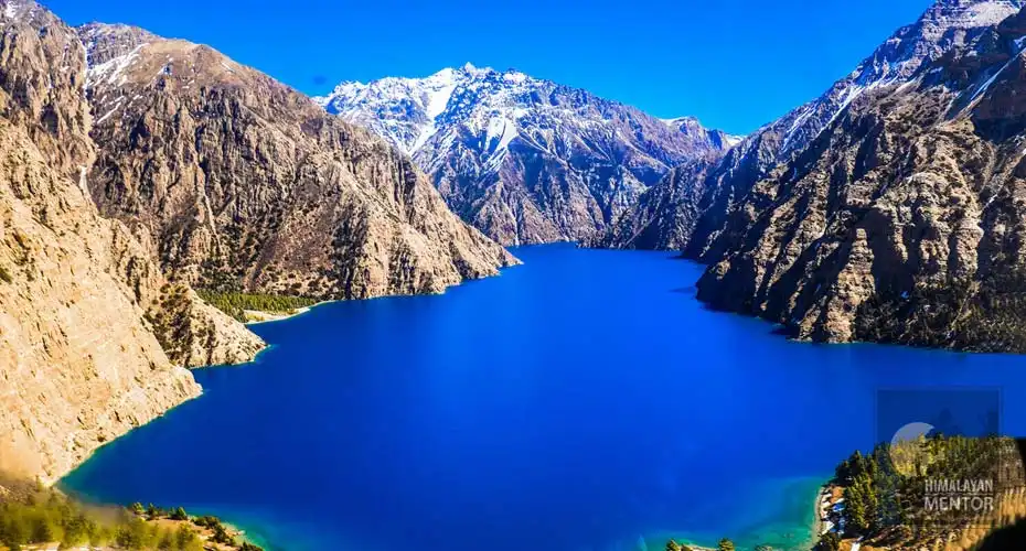 Pristine Shey Phoksundo lake – One of the main attraction of the trek